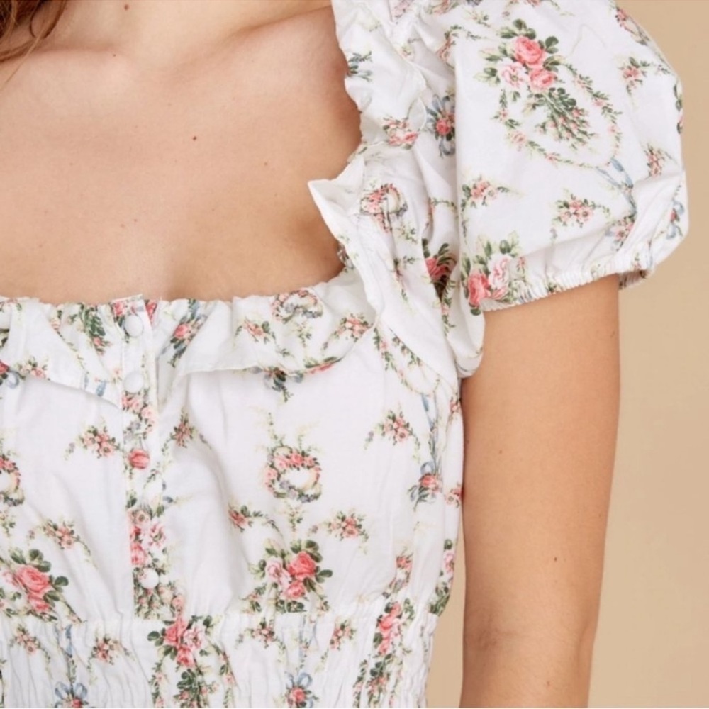 LoveShackFancy  Spring Terrence Floral-Print Cotton Midi Dress - Picture 4 of 13